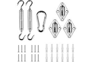 Artpuch Sun Shade Sail Hardware Kit 6 Inch for Triangle Sun Shade Sail Outdoor Installation 304 Stainless Steel