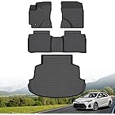 Hutisya-Floor Mats & Cargo Liner Set Fit for 2014-2019 Toyota Corolla (Only Sedan) All Weather Protection Anti-Slip & Durable TPE Full Set Liners Automotive Accessories-Black