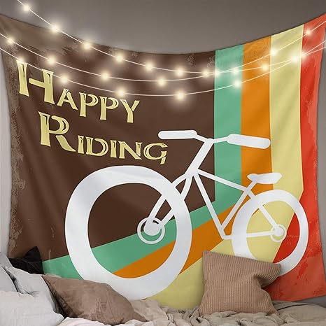 Amazon Co Jp タペストリー レトロ 自転車 インテリア おしゃれ 布ポスター 窓カーテン ファブリック装飾用品 壁飾り壁掛け モダンなアート 部屋飾り 部屋模様替え 個性ギフト 幅150cm丈230cm ホーム キッチン