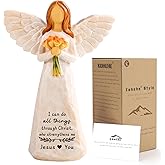 Kohehe Christian Gifts for Women,Gifts for Catholic Women,5.5'' Handmade Jesus Loves You Angel Figurine Gift for Woman,Inspirational Gifts for Mom Sister Grandma and Best Friend