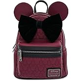 Loungefly Minnie Mouse Maroon Quilted Womens Double Strap Shoulder Bag Purse