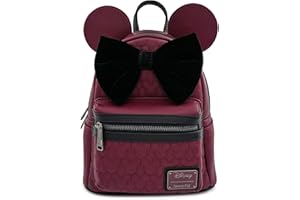 Loungefly Minnie Mouse Maroon Quilted Womens Double Strap Shoulder Bag Purse