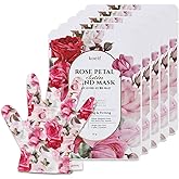 koelf PETITFEE Rose Petal Satin Hand Mask (5pairs) - Intensive Nourishing, Moisturizing Gloves, Rose Scented Hand Repair Masks with Peptide, Collagen, Shea Butter for Silky Smooth Hand, Hand Treatment