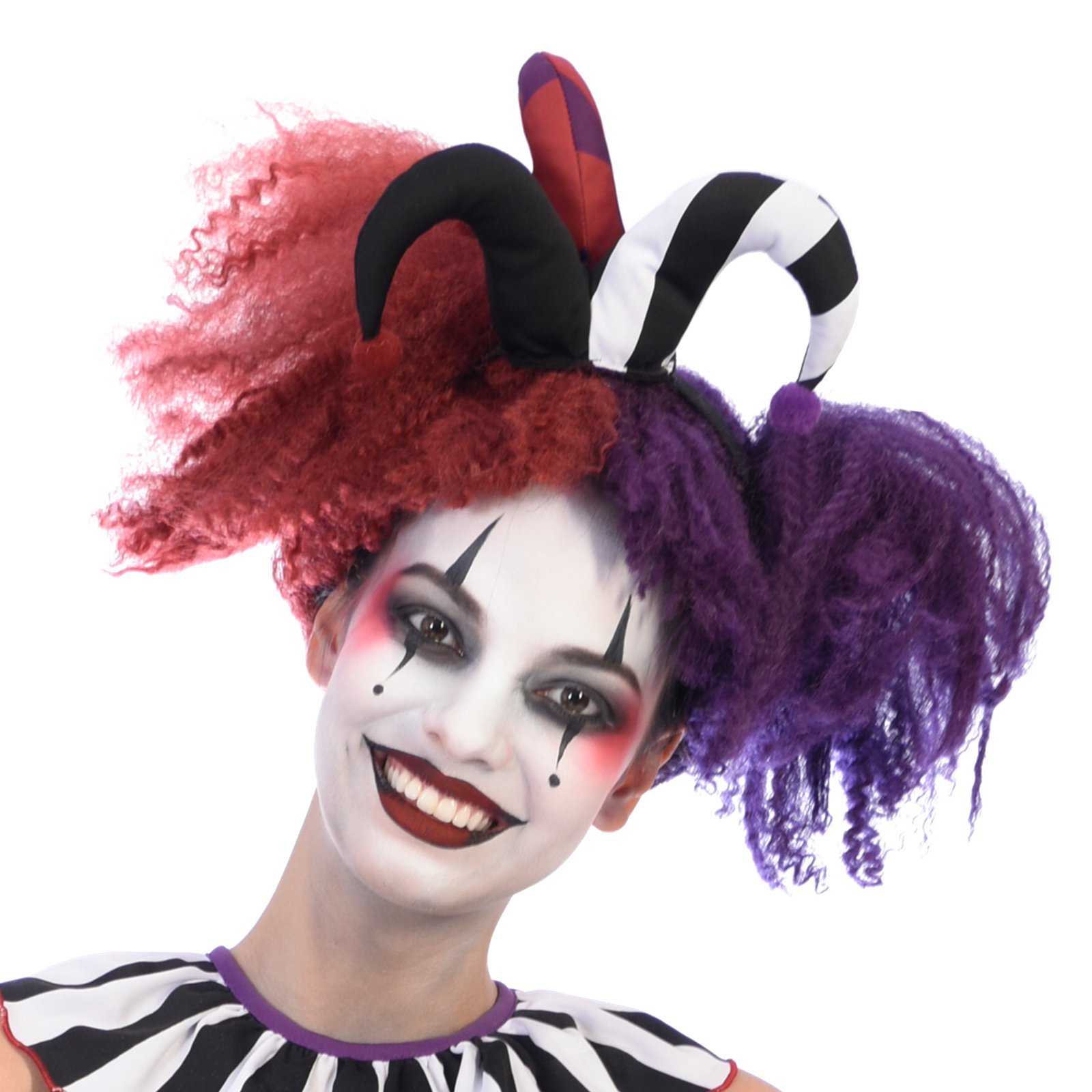 amscan 9904168 Adults Harlequin Heartbreaker Fancy Dress Halloween Wig