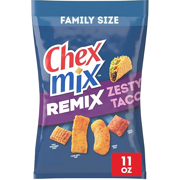 CHEX MIX REMIX ZESTY TACO SAVORY SNACK MIX,...