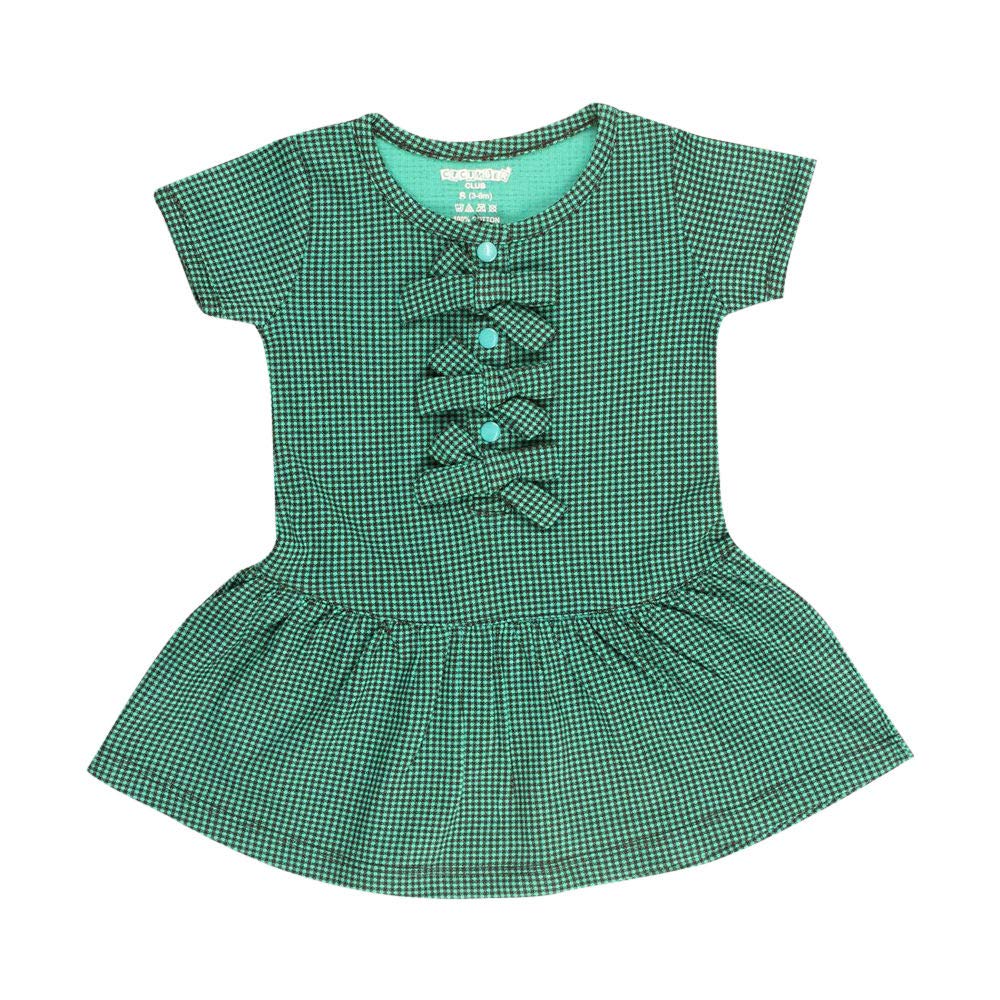 Buy Hopscotch Cucumber Baby Girls Cotton Checks Print Sleeveless Dress