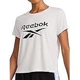 Reebok Womens Crewneck T-Shirt, Standard Fit, Lightweight Stretch Poly Soft Jersey Fab