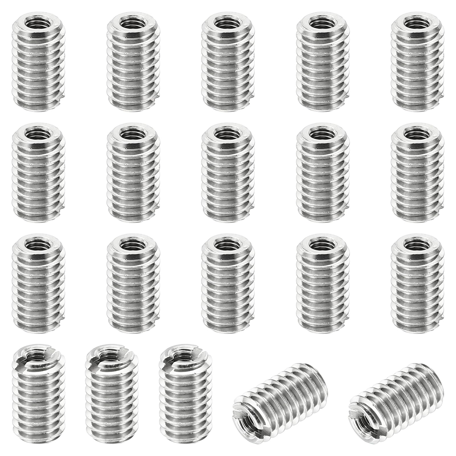 PATIKIL Thread Adapters Sleeve Reducing Nut, 20 Pcs M6x1 Male to M3x0.5 Female Repairing Insert Nut Screw Reducer Stainless Steel Fastener 10mm