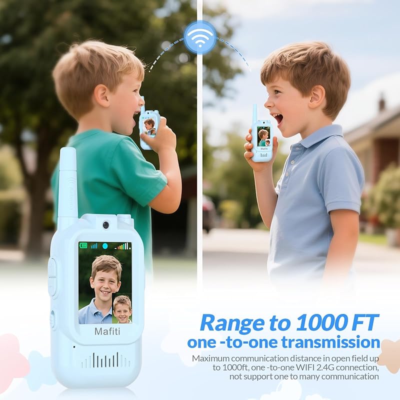 Kinder Walkie Talkies mit Video Funktion 2pcs - Visuelle Walkie Talkies mit 2 Zoll IPS Bildschirm, Video Walkie Talkie Kinder Walky Talky Aufladbar für 3-12 Jahren Junge für Indoor & Outdoor