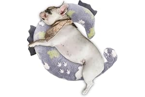 FNDBND Dog Calming Pillow - Cute Soft Animal Pillow for Dogs, Cats, Kids, Adults, Washable Cozy Relaxing Pet Bed Pillow, Glow in The Dark Dog Neck Pillow (Blue, Large)