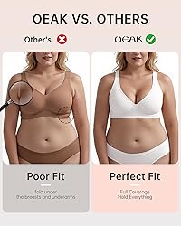 OEAK Womens Deep V Bras Wireless Comfortable Bra