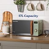 Russell Hobbs RHMD714MG-N 17 Litre Mini Compact Microwave Green Wood Effect view 4
