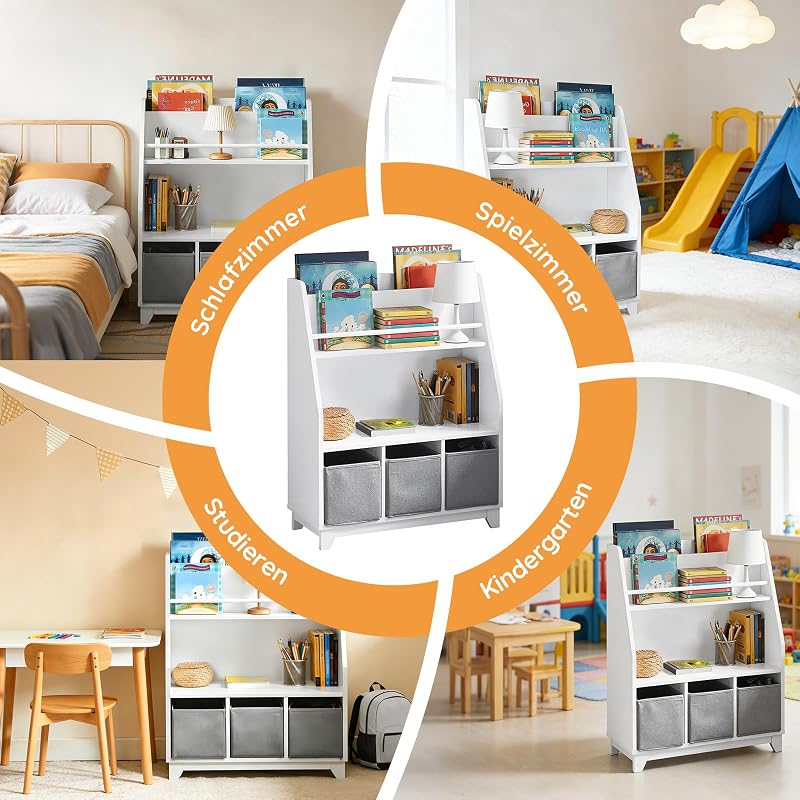 Kinder Bücherregal Montessori 63x80x28 cm für Kinderzimmer