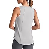 G4Free Lightweight Workout Tank Tops for Women High Neck Athletic Long Tanks Sleeveless Summer Running Gym Shirts