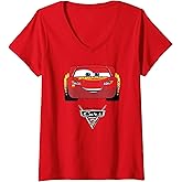 Womens Cars - Lightning McQueen V-Neck T-Shirt