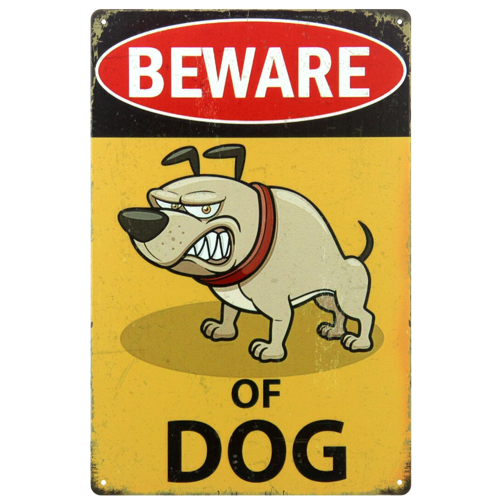 Poeland Beware of Dog Signs, Dog Warning Signs 11.8" x 7.8" for Indoor or Outdoor, Fence, Yards, Gates, Window