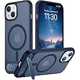Temdan Magnetic Compatible with iPhone 14 Case/iPhone 13 Case,[Built-in Invisible Kickstand][Compatible with MagSafe][Military Grade Shockproof] Slim Translucent Matte Phone Case for iPhone 14/13 6.1"
