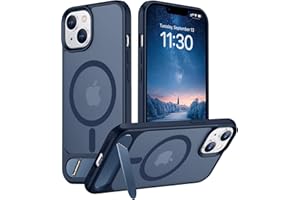 Temdan Magnetic Compatible with iPhone 14 Case/iPhone 13 Case,[Built-in Invisible Kickstand][Compatible with MagSafe][Military Grade Shockproof] Slim Translucent Matte Phone Case for iPhone 14/13 6.1"