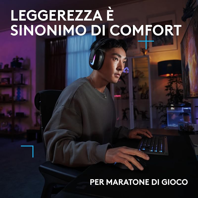 G522 LIGHTSPEED, cuffia con microfono gaming wireless (Nero)