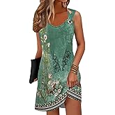 ETCYY Summer Dresses for Women 2026 Vacation Beach Cover Ups Swimsuit Sleeveless Sundresses Casual Loose Tank Sun Dresses