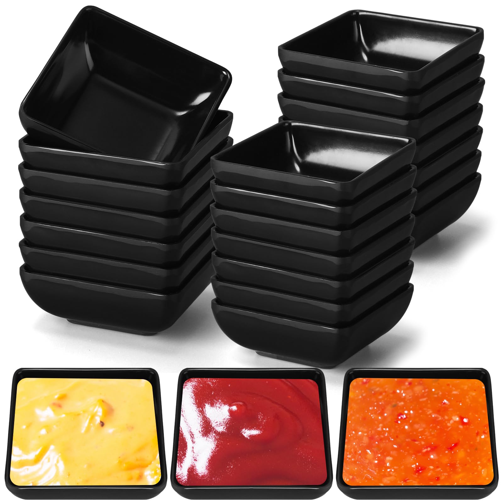 Photo 1 of *Missing Parts*
Domensi 24 Pcs Dipping Sauce Bowls, 3 oz Soy Sauce Dishes Dip Bowls Set for Tomato BBQ Ketchup Sushi and Other Party Supply Dinner(Black)