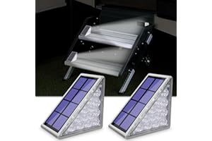 CCBASEBALL Solar RV Step Lights, Waterproof 13 LED Motorhome Camper Step Lights, Auto On Off Magnetic RV Outdoor Night Lights for Motorhome Travel,Travel Trailers, Camper (2 Pack)