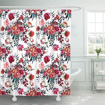 Amazon Com Pauseboll Orange Cranberry Watercolor Flowers Red Navy