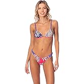 Maaji Womens Periwinkle Palms Maisie Fixed Triangle Bikini Top