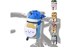 Vortika Bike Cup Holder, Animals Bike Water Bottle Holder with Shoulder Straps, Universal Cycling Bicycle Water Bottle Drink Cup Cage for Kid's Bike, Cruiser, Scooter, MTB, Road Bike