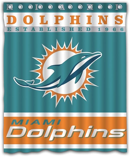 Amazon Com Sonaby Custom Miami Dolphins Waterproof Fabric Shower