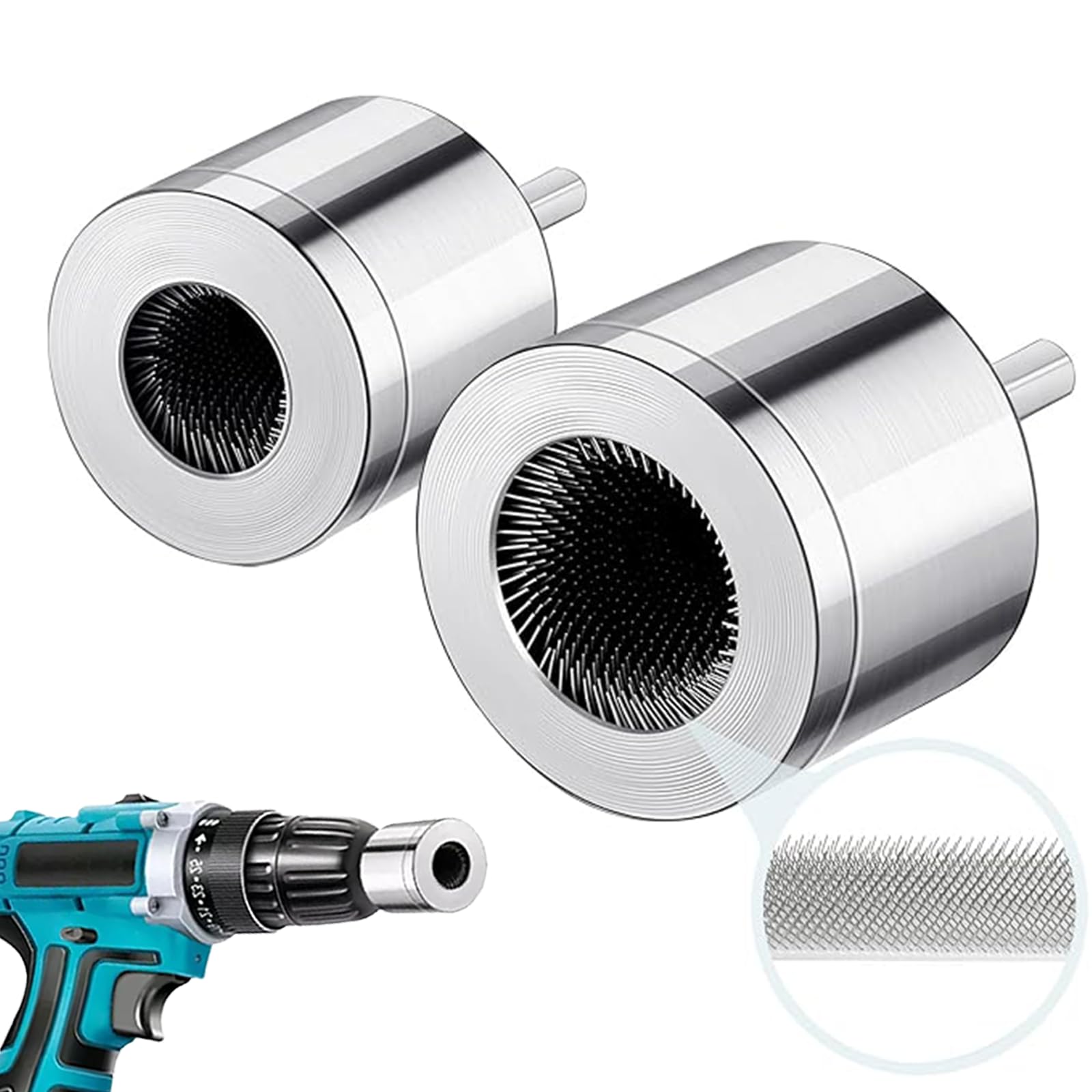 2 Pcs Copper Pipe Cleaner, 15+22mm Drill Tube Cleaning Brus, Pipe Cleaners Plumbing, Metal Pipe Cleaner Set, Copper Pipe Cleaner Brush for Electric Drill Bit