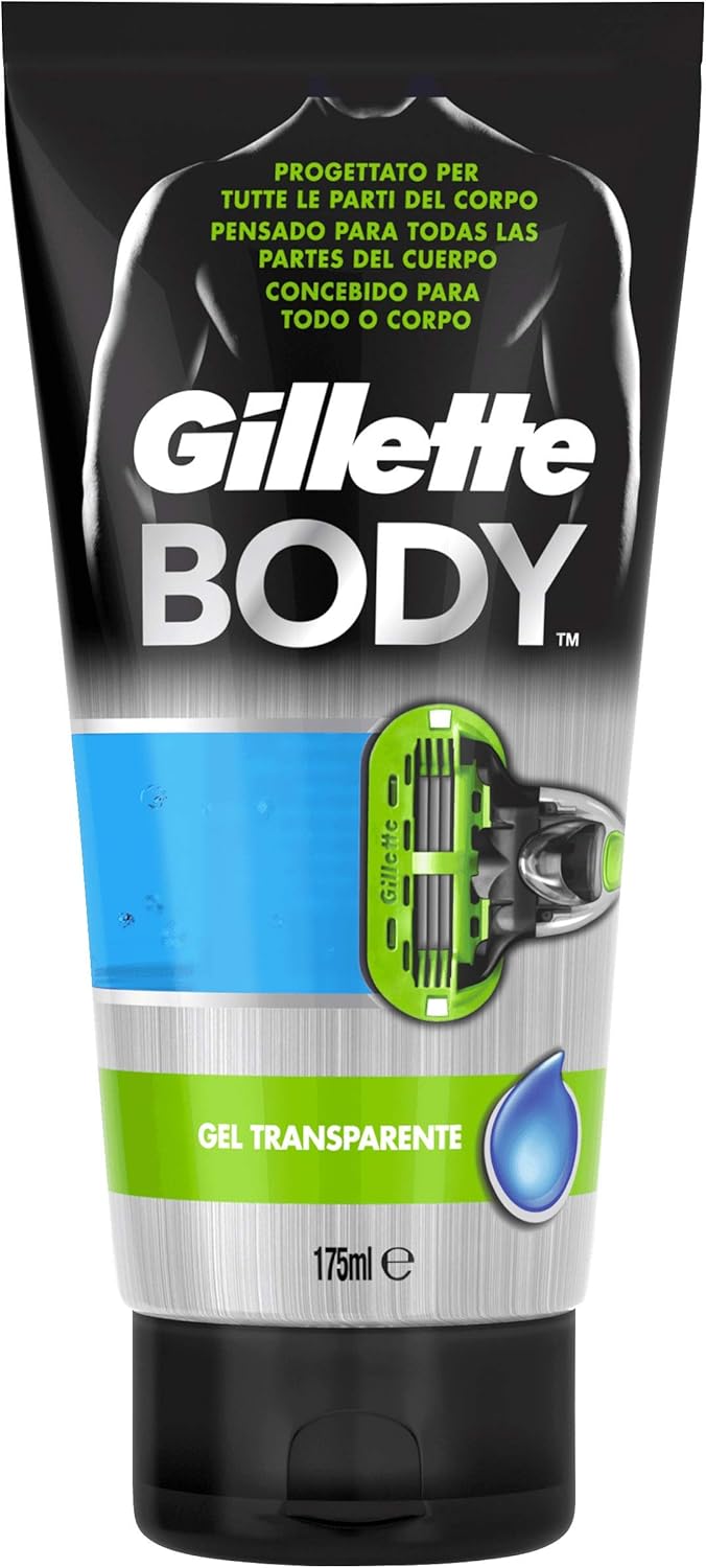 Gillette Body Gel trasparente per depilazione corpo uomo 175 ml