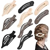 9 PCS Flat Hair Clips – Neutral Color Flat Claw Clips for Women, Non-Slip Grip Hairpins for Thin, Thick, or Curly Hair – Durable & Stylish Hair Accessories Set