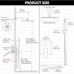 Midanya Rain Shower System Tub Shower Faucet Set