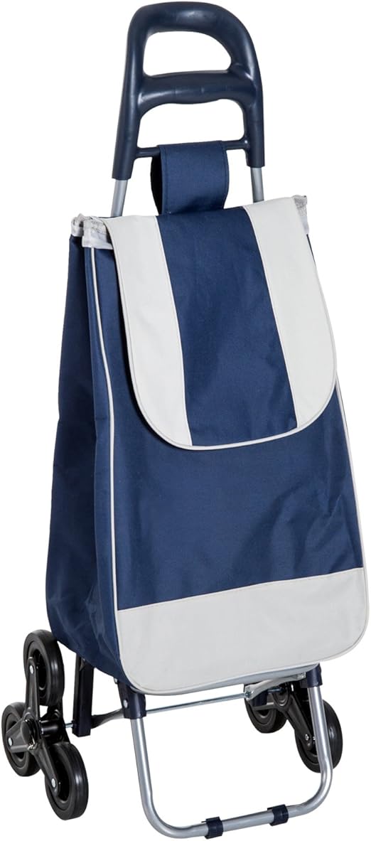 HOMCOM Carrito de Compra Carro Supermercado Plegable Subir Escaleras