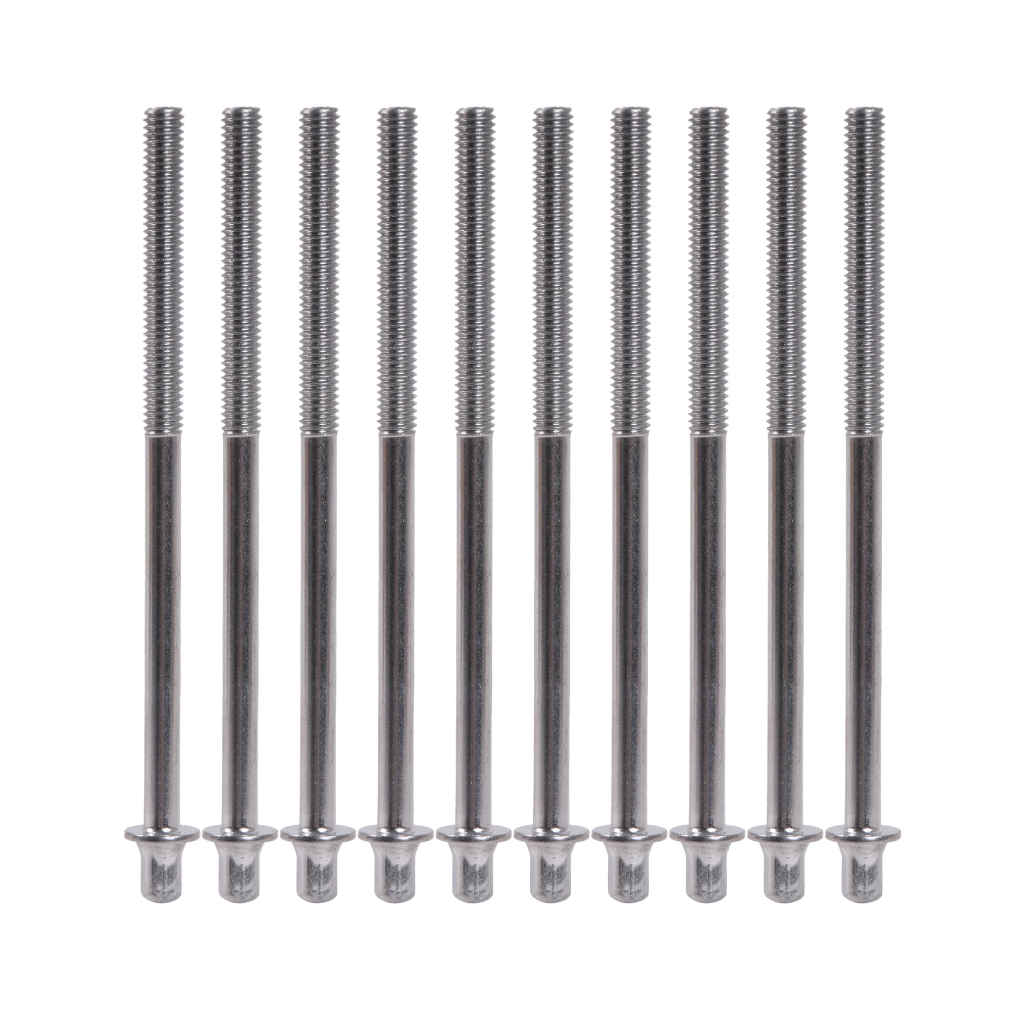 Yibuy 10 Pieces Drum Tension Rods Drum Repair Screw Metal Drum Accessory M6x100mm