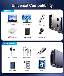 Syntech USB C Female to USB Male Adapter Pack of 3