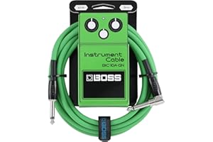 BOSS BIC-10A Series | Instrument Cable | Straight to Angled 6.3mm Jack | 3m Length | Cable for Guitar, Bass & More | Low Nois