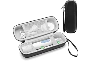 CANTOO Toothbrush Travel Case Fits for Oral-B Pro 1000 5000 7500 7000 6000 9600 for Philips Sonicare ProtectiveClean 4100 6100 5100 6500 7500 Electric Toothbrush with Mesh Pocket, Black Case Only