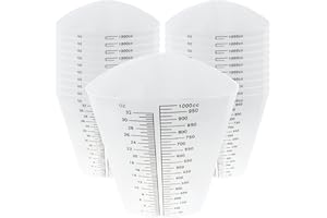 EpoxyStix [Pack of 20] 32oz Triangular Paint/Epoxy Graduated Cups - Ideal For Mixing and Precise Pouring - Made from Polypropylene - Measurements in Ounces and Cubic Centimeter
