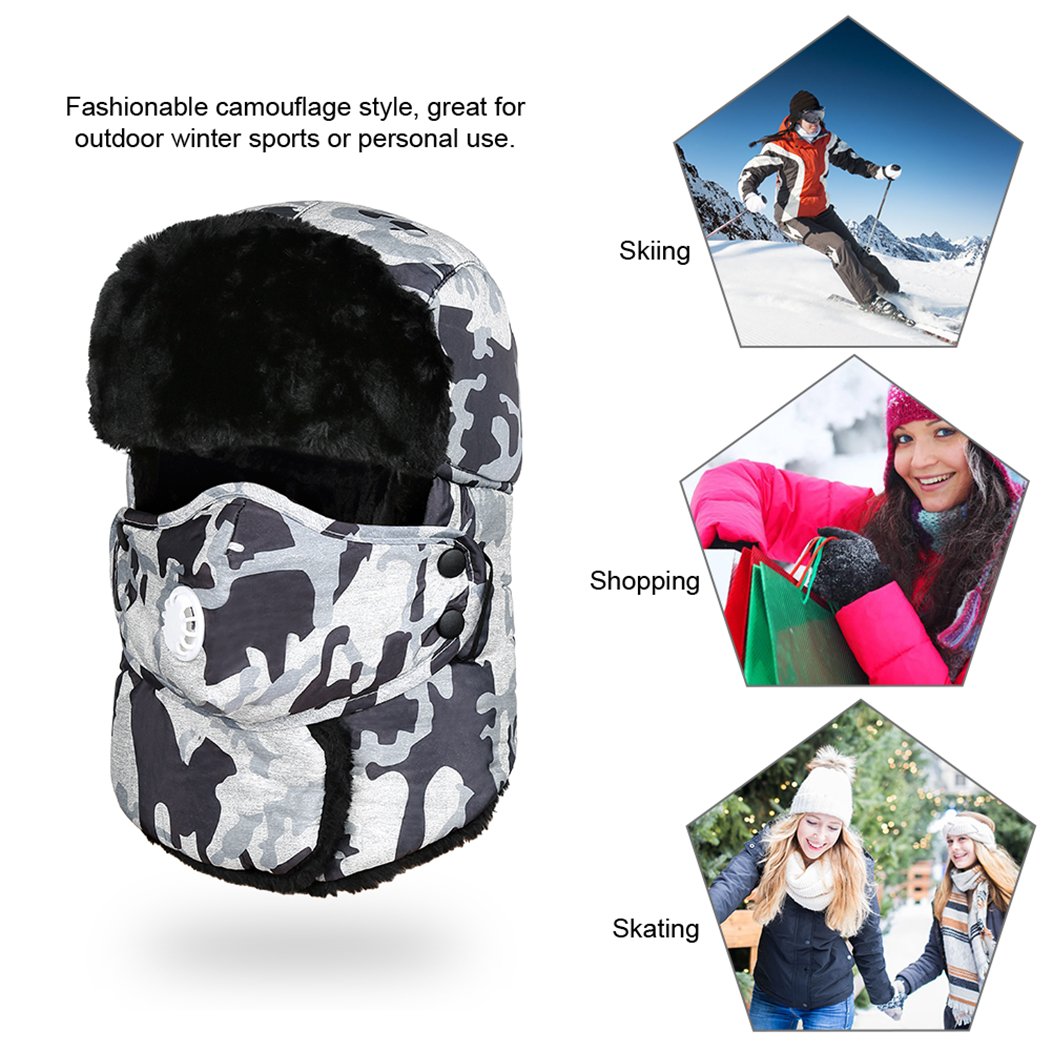 Vbiger hombres Mujeres Estilo Ruso Gorro Aviador Invierno Sombrero Caliente con Orejeras