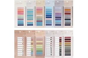 MOUWAII 2400 Pcs Morandi Sticky Tabs, 12 Sheets Sticky Index Tabs, Book Tabs, Page Markers, Colorful Book Annotating Tabs, Page Tabs, Sticky Flags, Transparent Sticky Note Tabs, File Index Tabs with Ruler