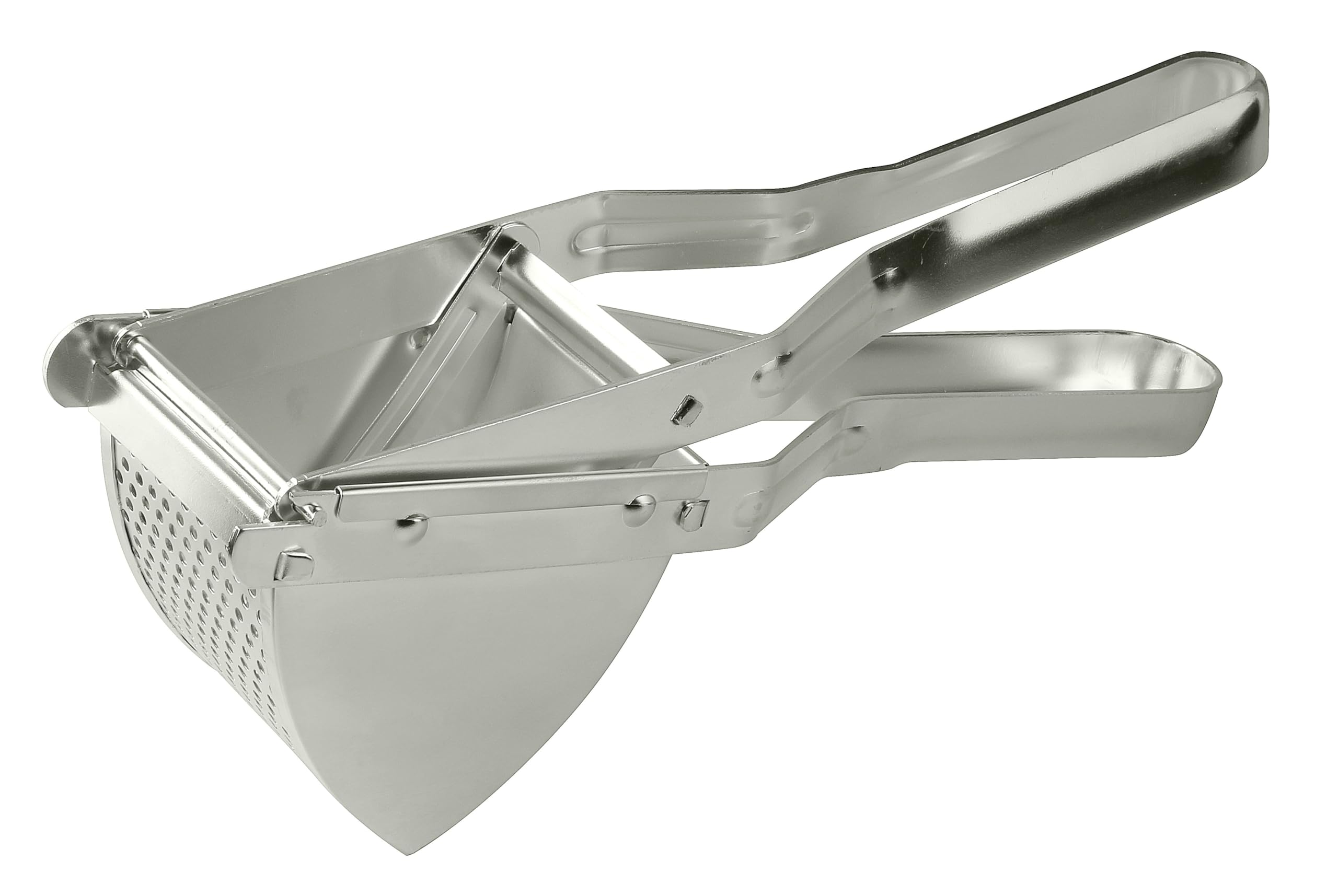 Fackelmann Potato Press, Tin Potato Ricer, Masher & Fruit Vegetable Press, Puree Juicer, Heavy Duty & Sturdy, 28.5x10x8.5cm, Silver