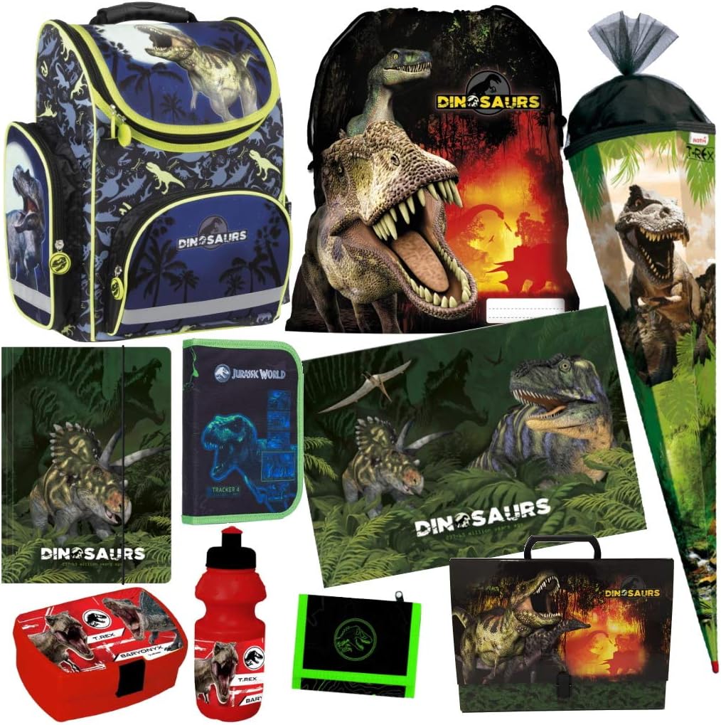 Dino-T-Rex Schulranzen-Set – 10-teilig Mit Schultüte 85 Cm, Tornister Für Dino-Fans