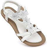 SHIBEVER Dressy Flat Sandals for Women: Summer Comfortable Walking Womens Sandal