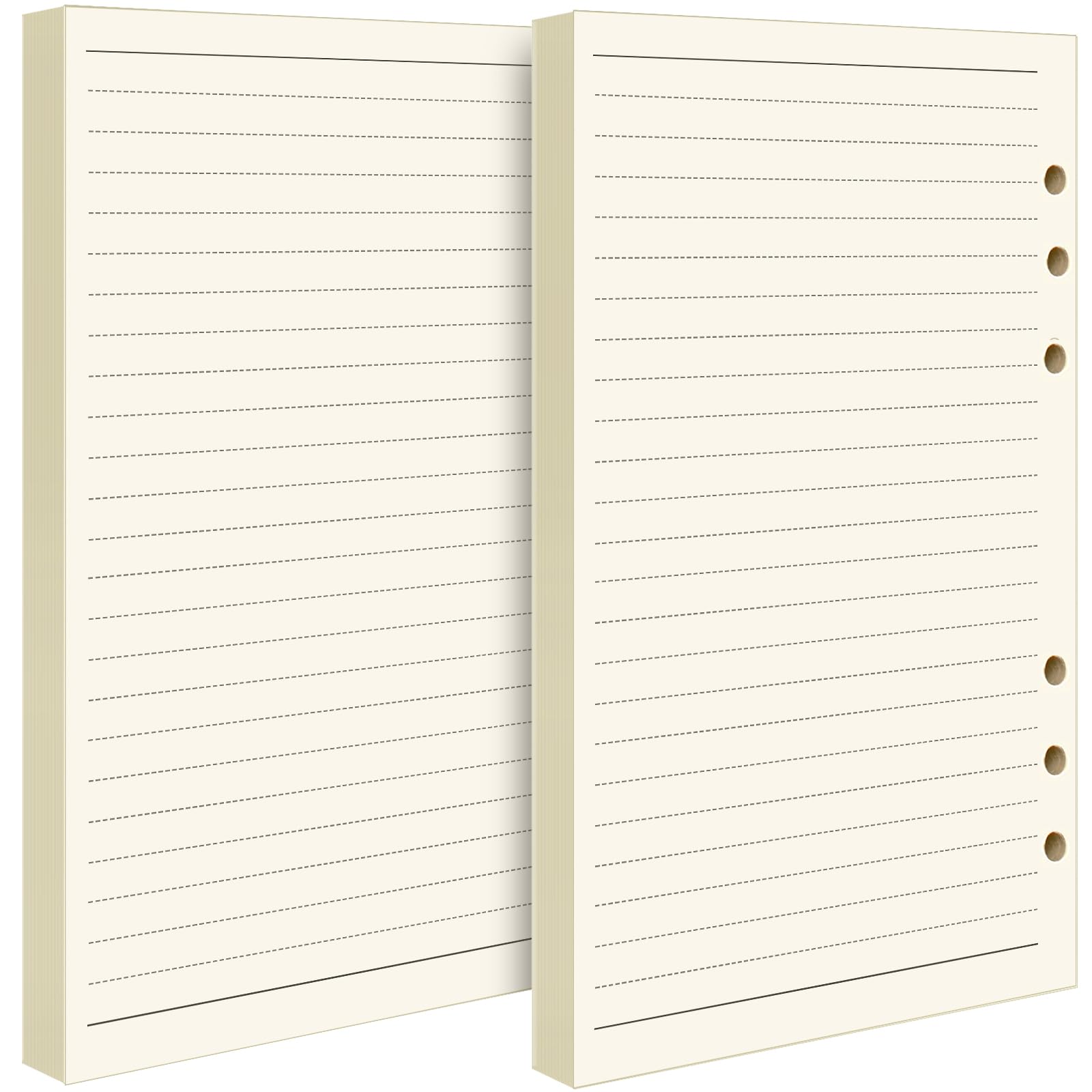 FANDAMEI 2 Packs A5 Refills Ruled Lined Paper - 90 Sheets for Diary, 8.3 x 5.6 Inch Loose-Leaf Refillable Planner Inserts, Lined Paper for Class Meeting Records