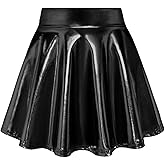 KEREDA Girls Metallic Skater Skirts Shiny Flared Holographic Skort
