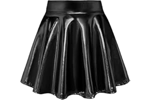 KEREDA Girls Metallic Skater Skirts Shiny Flared Holographic Skort
