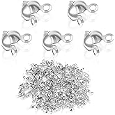 500Pcs Metal Bead Tips Knot Covers, Crimp Beads for Jewelry Making, Knot Covers Bead Tip Knot Covers Crimp Bead Covers, Ends Knot Covers for DIY Bracelet Jewelry Making(Silver)