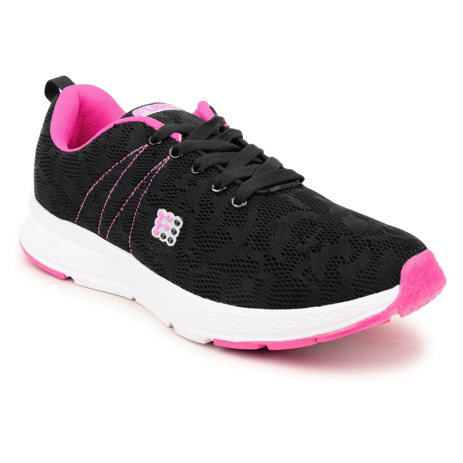 fuel women's mesh laced-up solid running shoes